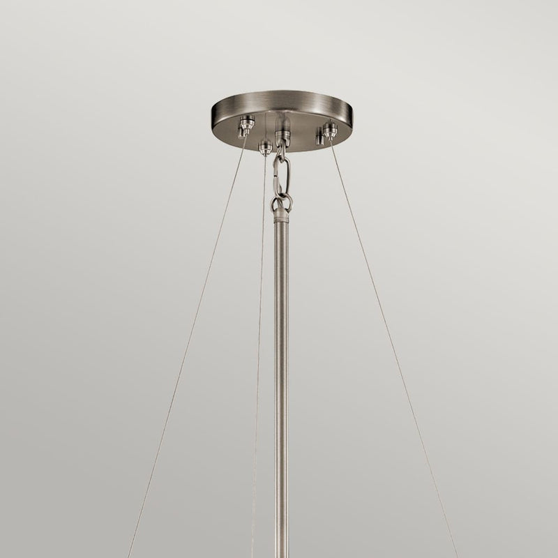 Pendant lamp Kichler (KL-SILVER-CORAL-P-A) Silver Coral metal, linen, etched glass E27 3 bulbs