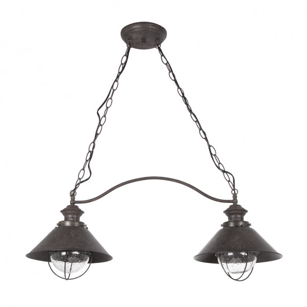 NAUTIC chandelier 2xE27 metal / crystal brown