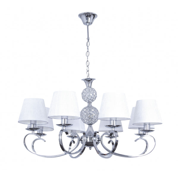 HONDURAS chandelier 8xE14 5W metal / textile chrome