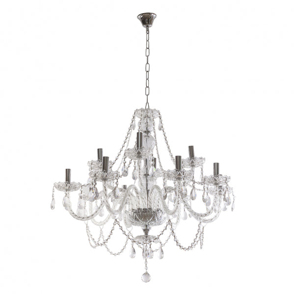 CRACOVIA chandelier 12xE14 metal / crystal transparent
