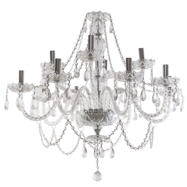 CRACOVIA chandelier 12xE14 metal / crystal transparent