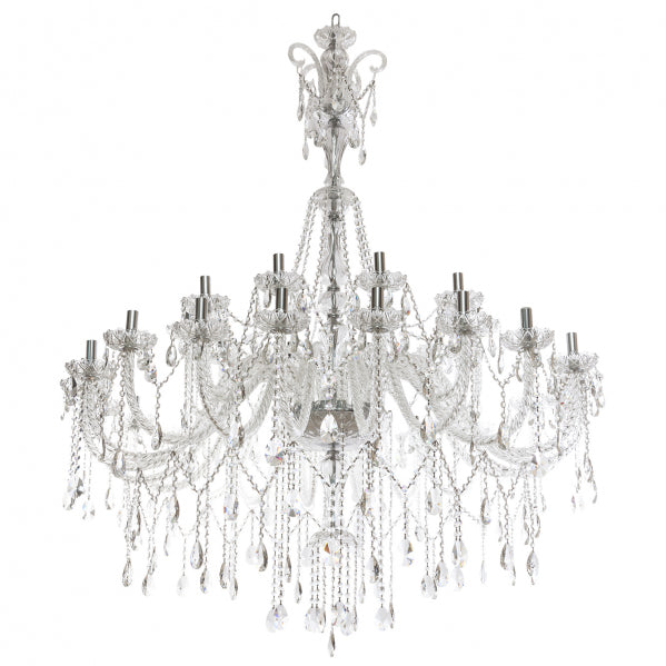CRACOVIA chandelier 30xE14 metal / crystal transparent