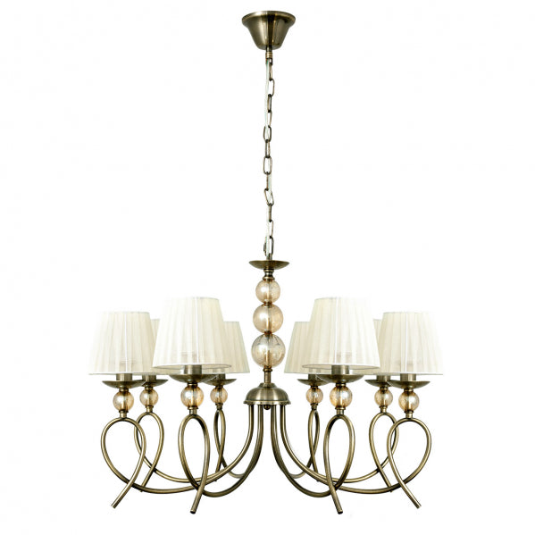 RIN chandelier 8xE14 metal / textile leather