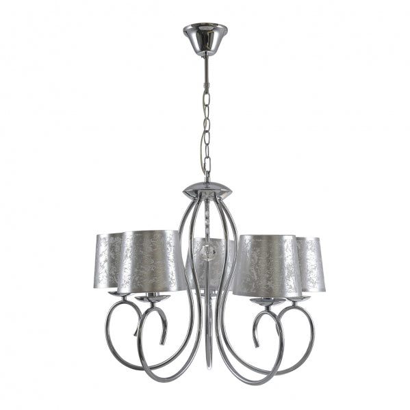 TAMPICO chandelier 5xE14 metal / textile chrome