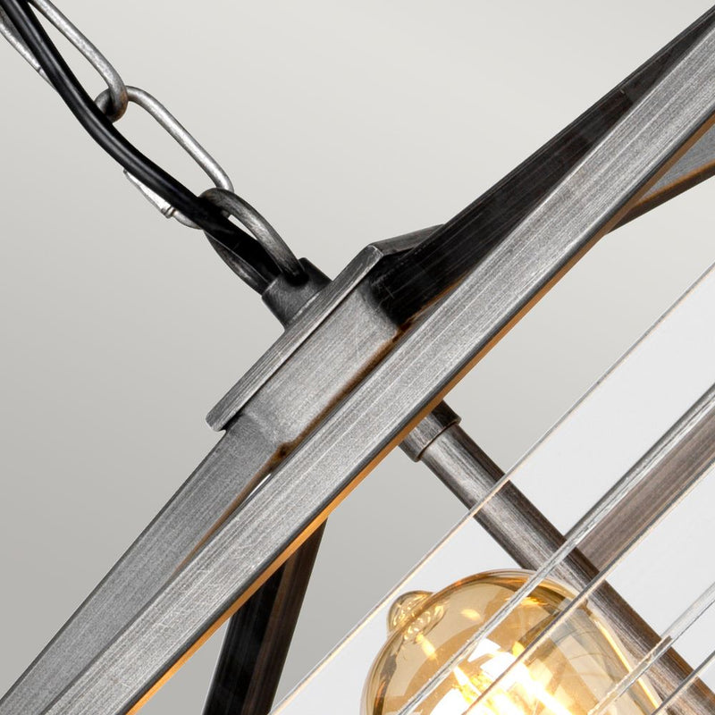 Pendant lamp Elstead Lighting (LOUVRE-6P) Louvre steel, glass E27 6 bulbs