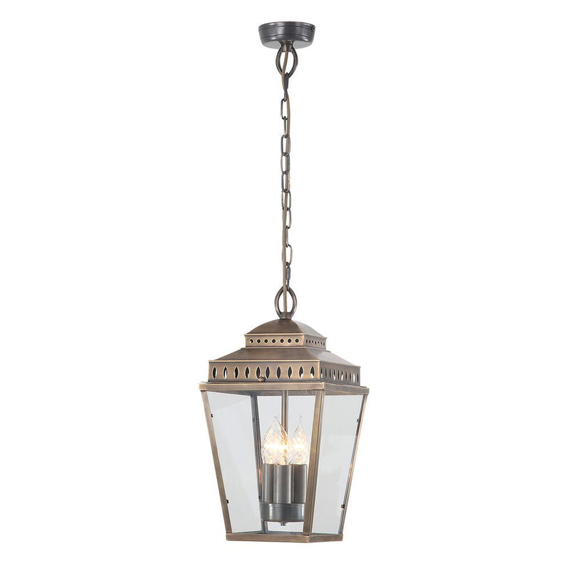 Outdoor ceiling light Elstead Lighting (MANSION-HOUSE8-BR) Mansion House solid brass, glass E14 3 bulbs