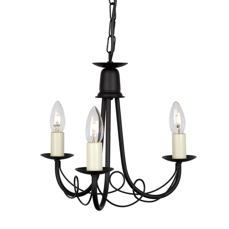 Chandelier Elstead Lighting (MN3-BLACK) Minster steel E14 3 bulbs