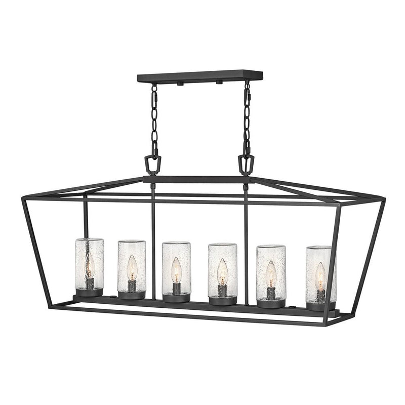 Outdoor ceiling light Hinkley (QN-ALFORD-PLACE-6P-MB) Alford Place aluminium, clear seeded glass E14 6 bulbs