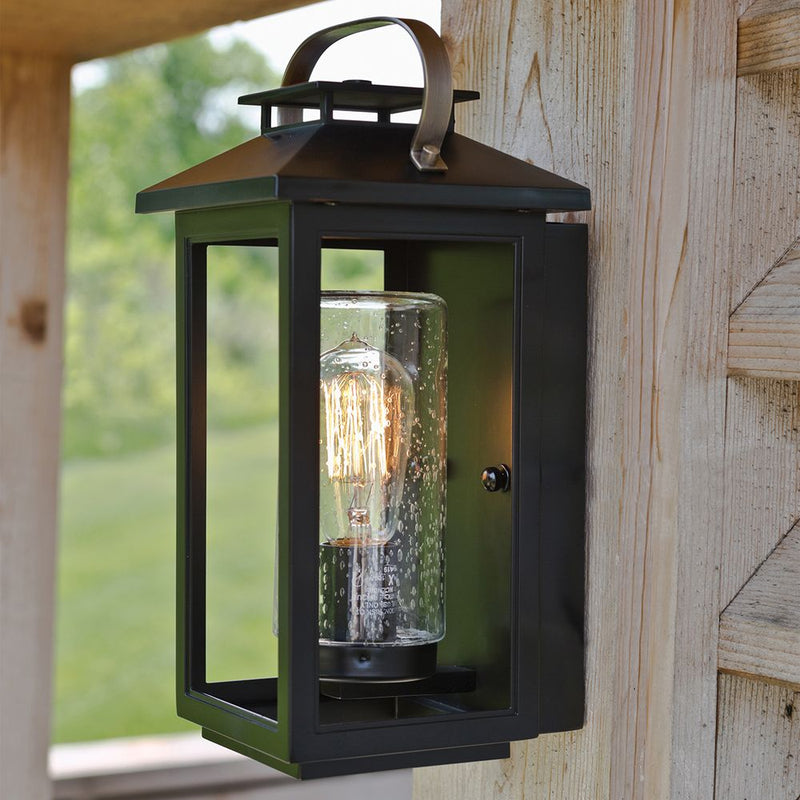 Outdoor wall light Hinkley (QN-ATWATER-S-BK) Atwater epmm (plastic/stone composite), clear seeded glass E27