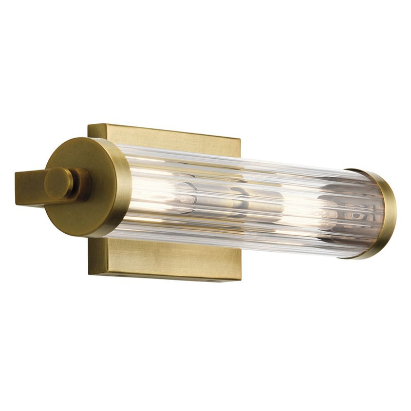 Wall sconce Kichler (QN-AZORES2-NBR) Azores steel, clear fluted glass E14 2 bulbs