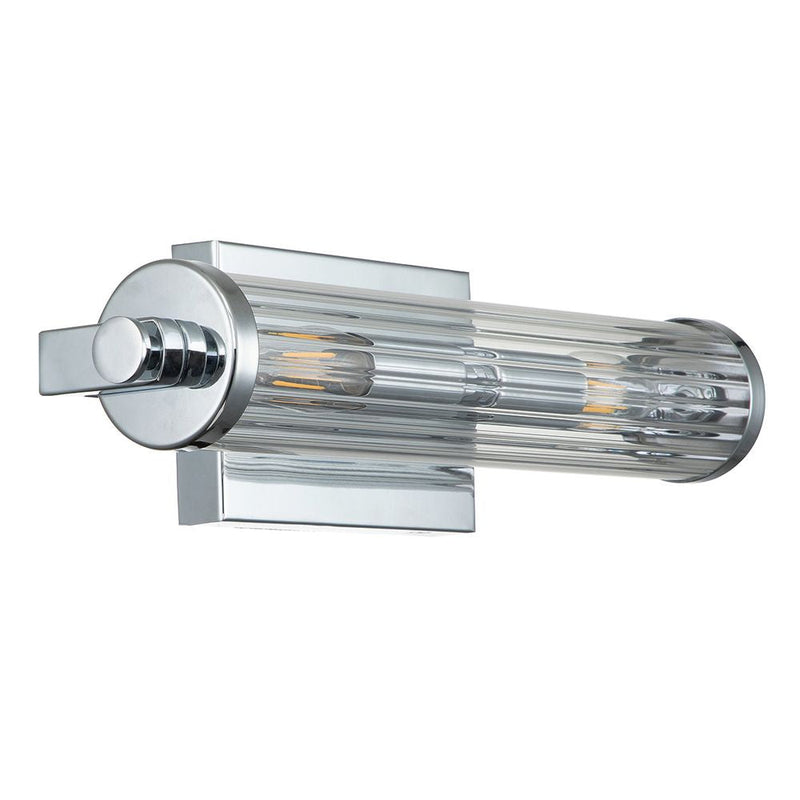 Wall sconce Kichler (QN-AZORES2-PC) Azores steel, clear fluted glass E14 2 bulbs
