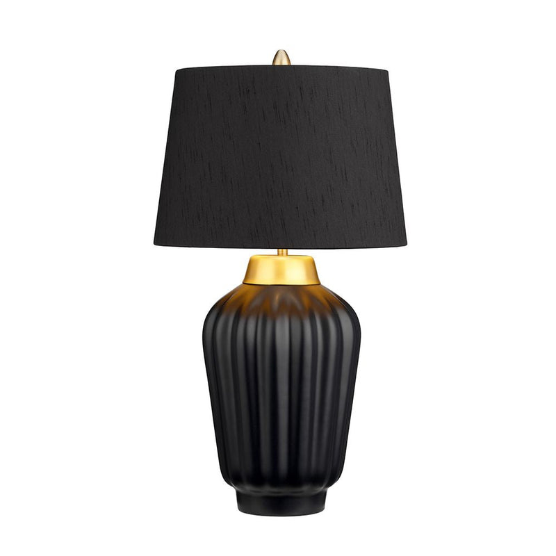 Table lamp Quintiesse (QN-BEXLEY-TL-BKBB) Bexley ceramic, steel, faux silk E27
