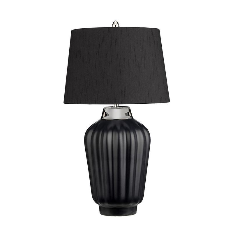 Table lamp Quintiesse (QN-BEXLEY-TL-BKPN) Bexley ceramic, steel, faux silk E27