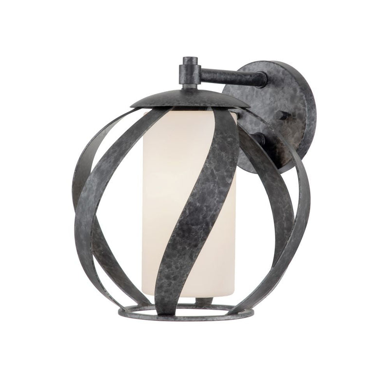 Wall sconce Quoizel (QN-BLACKSMITH1-OBK) Blacksmith steel, opal etched glass E27