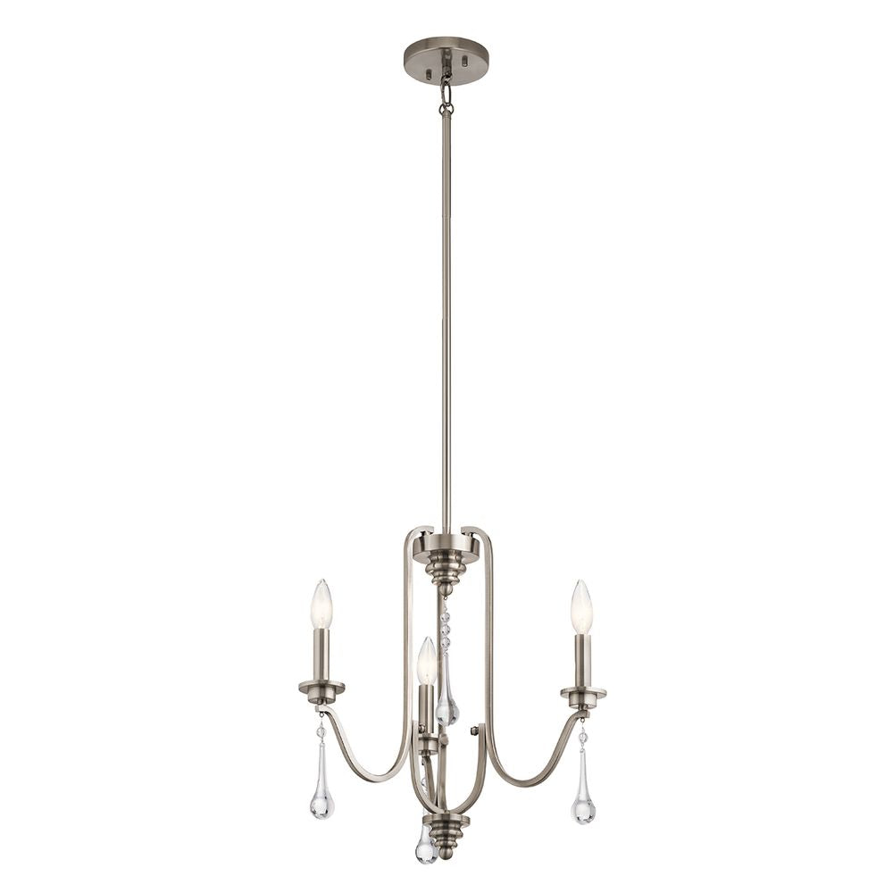 Chandelier Kichler (QN-KARLEE3) Karlee steel, crystal E14 3 bulbs – DECOVIX  - Lighting Ideas