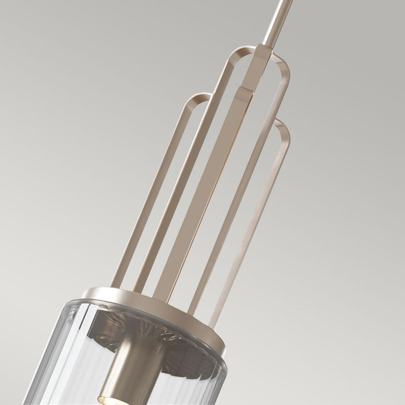 Pendant lamp Kichler (QN-KIMROSE-MP-PN) Kimrose steel, clear fluted glass E27