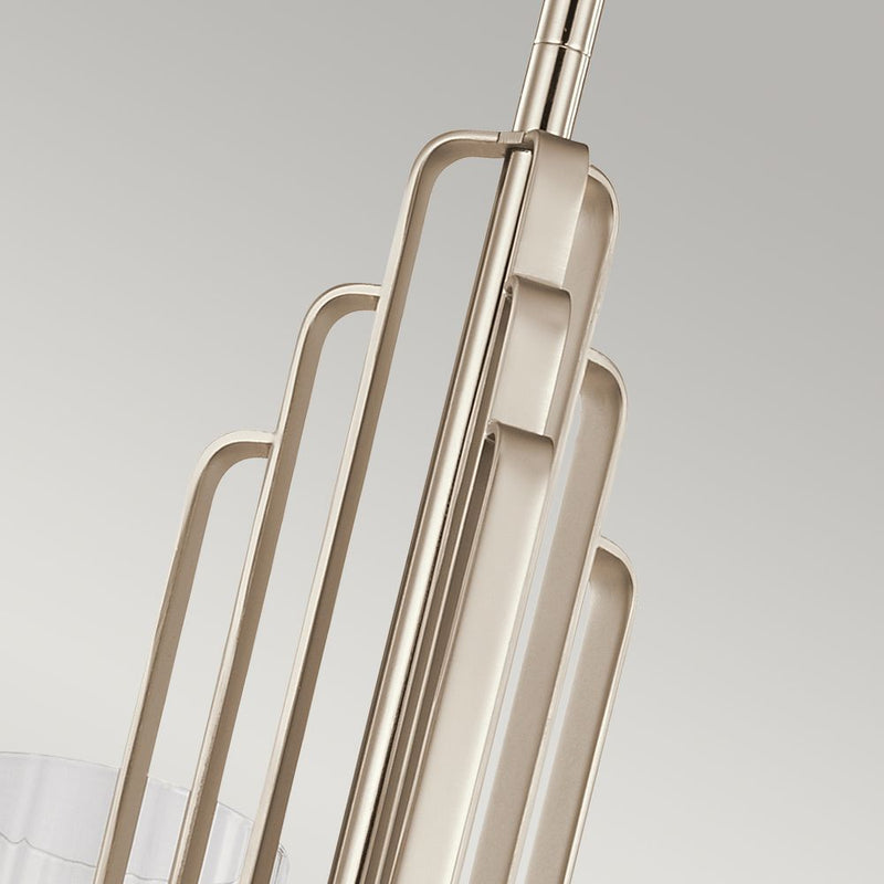 Chandelier Kichler (QN-KIMROSE3-PN) Kimrose steel, clear fluted glass E14 3 bulbs