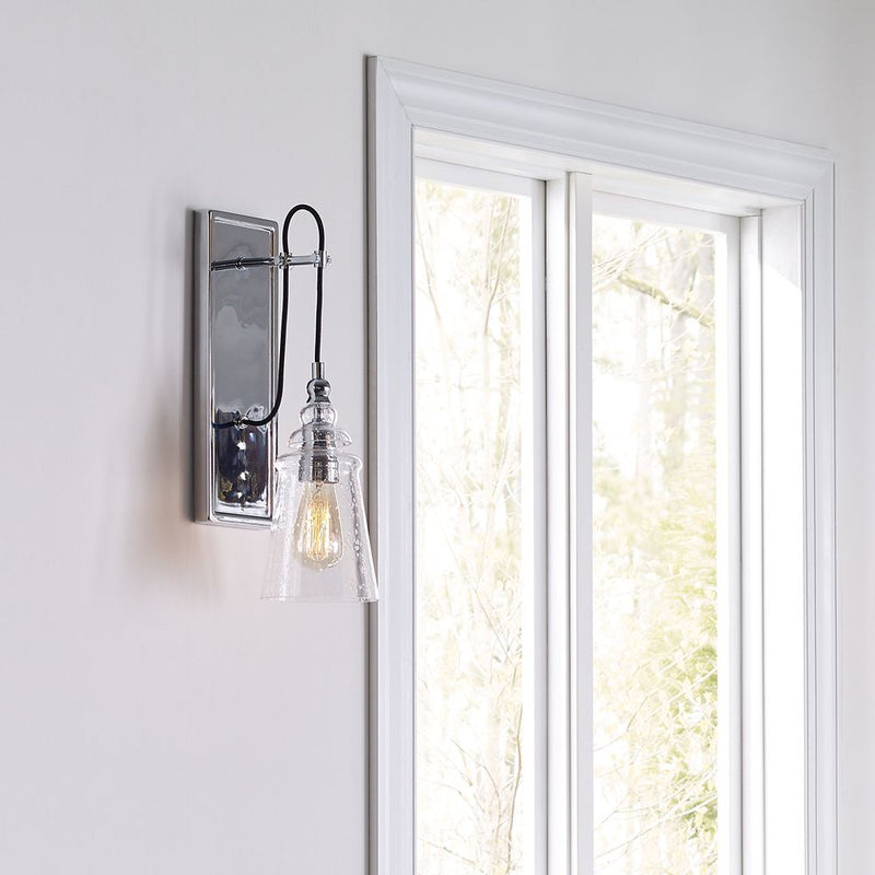 Wall sconce Feiss (QN-LORAS1) Loras steel, clear seeded glass E27