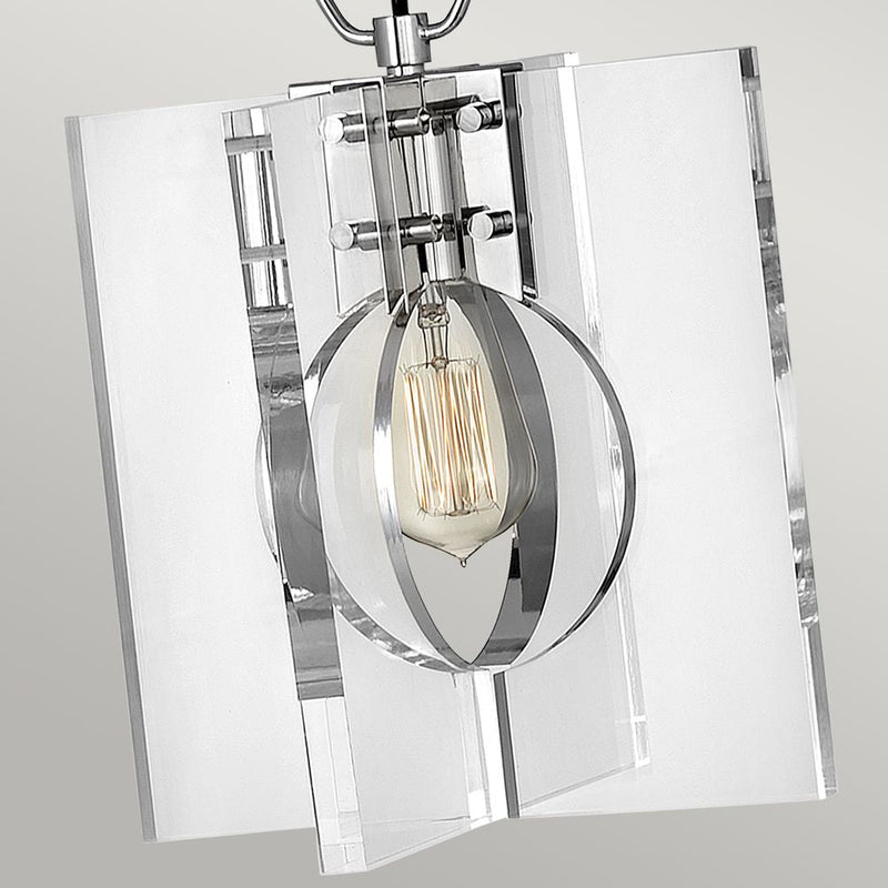 Pendant lamp Hinkley (QN-LUDLOW-1P-PN) Ludlow steel, clear acrylic E27