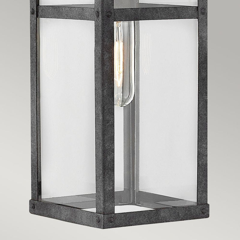 Outdoor wall light Hinkley (QN-PORTER-M-DZ) Porter aluminium, clear glass E27