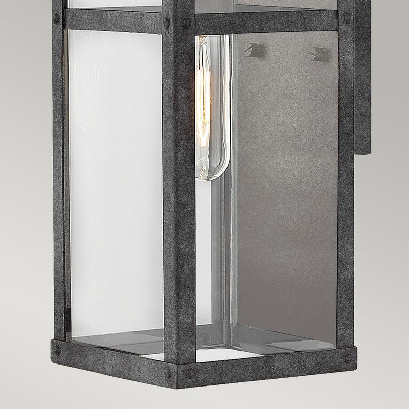 Outdoor wall light Hinkley (QN-PORTER-S-DZ) Porter aluminium, clear glass E27