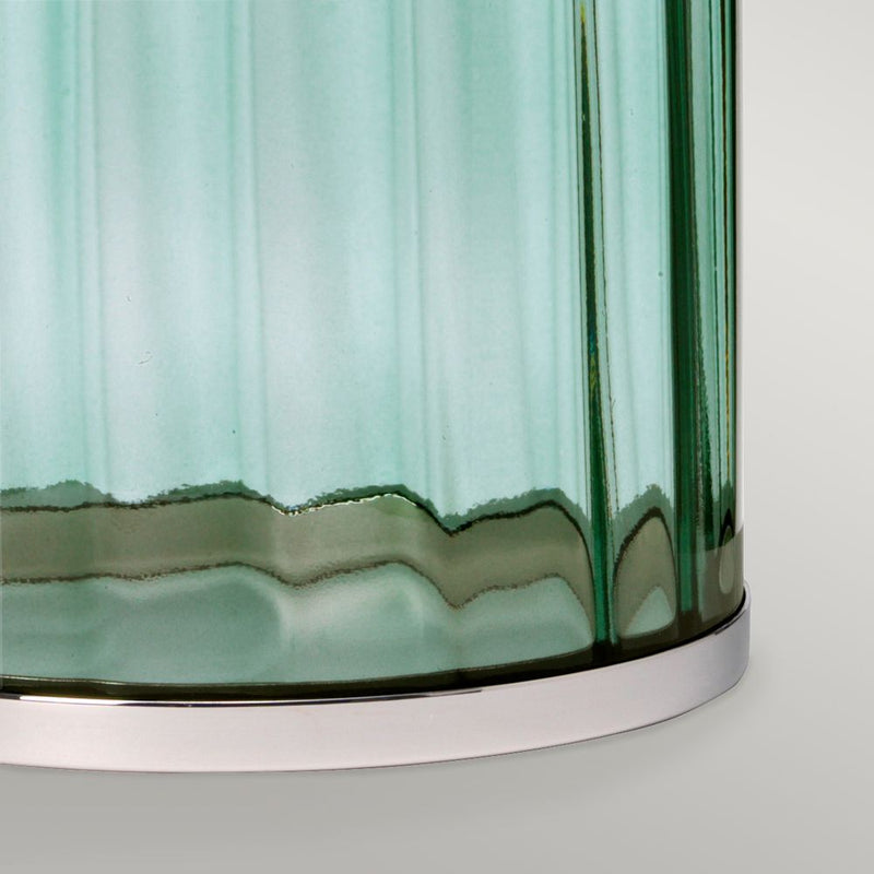 Table lamp Quintiesse (QN-RENO-GREEN-PN) Reno steel, optical glass, faux silk E27