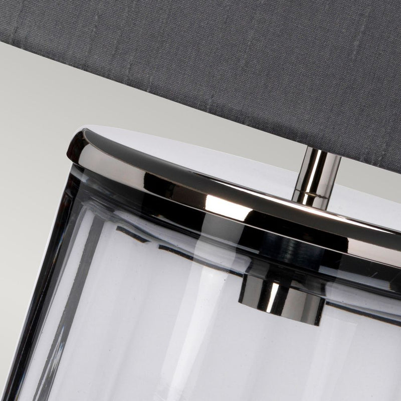 Table lamp Quintiesse (QN-RENO-SMOKE-PN) Reno steel, optical glass, faux silk E27