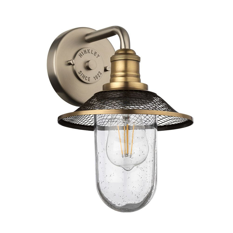 Wall sconce Hinkley (QN-RIGBY1-BATH-AN) Rigby steel, clear seeded glass E27