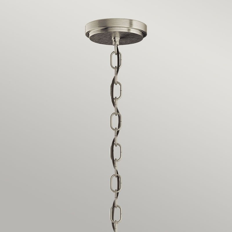 Pendant lamp Kichler (QN-ROUX3-BN) Roux steel, clear ribbed glass E27 3 bulbs