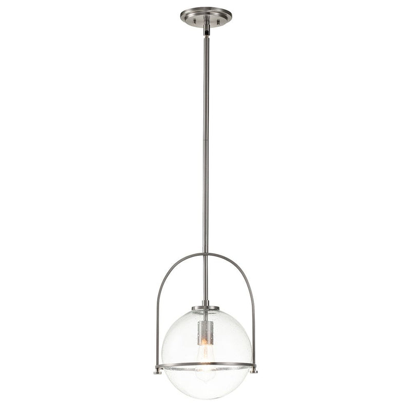 Pendant lamp Hinkley (QN-SOMERSET-P-C-BN) Somerset steel, clear seeded glass E27