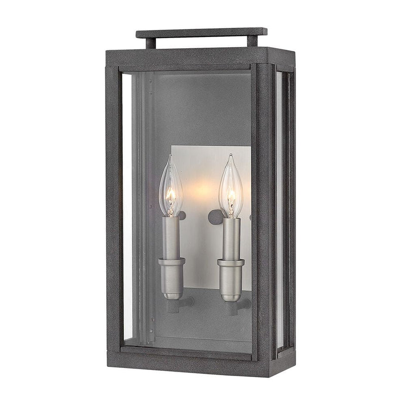 Outdoor wall light Hinkley (QN-SUTCLIFFE-M-AZ) Sutcliffe aluminium, clear glass E14 2 bulbs