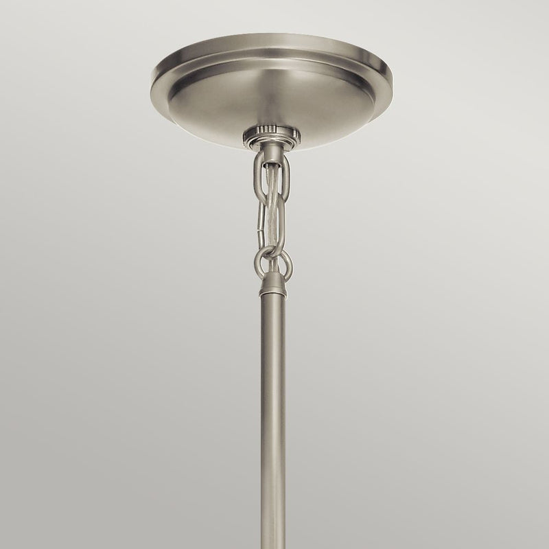 Pendant lamp Kichler (QN-TOLLIS-MP-BN) Tollis steel, clear ribbed glass E27