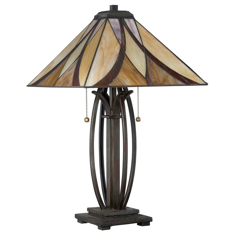Table lamp Quoizel (QZ-ASHEVILLE-TL) Asheville tiffany glass, metal E27 2 bulbs
