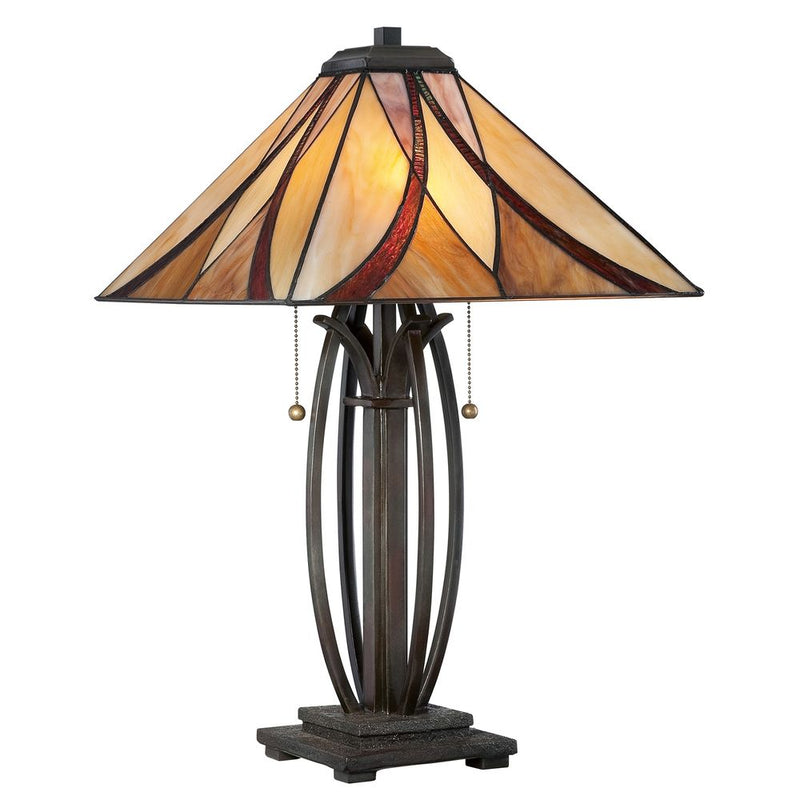 Table lamp Quoizel (QZ-ASHEVILLE-TL) Asheville tiffany glass, metal E27 2 bulbs