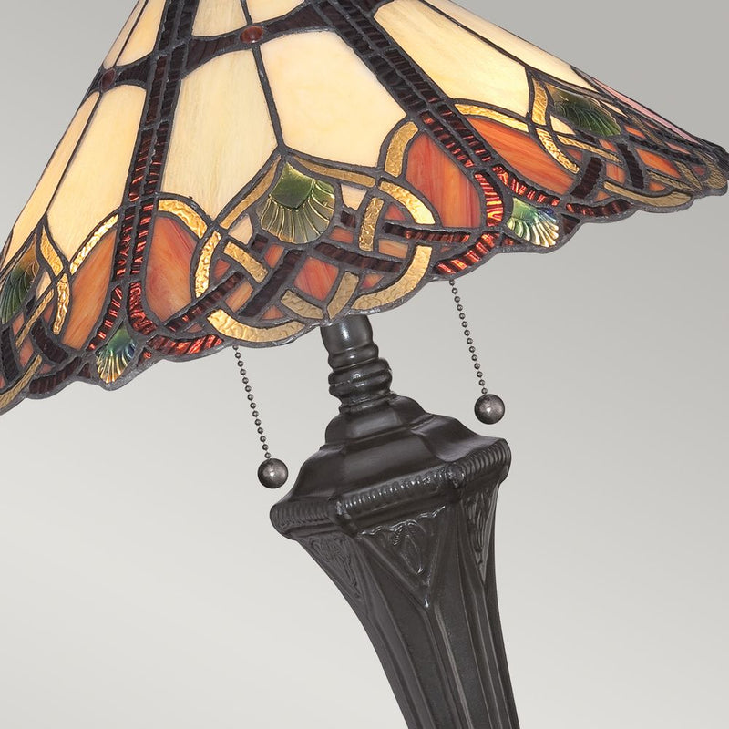 Table lamp Quoizel (QZ-CAMBRIDGE-TL) Cambridge tiffany glass, steel E27 2 bulbs