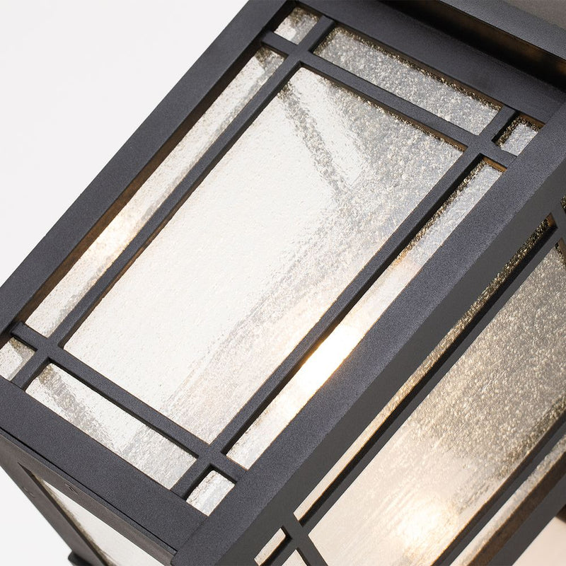 Outdoor wall light Quoizel (QZ-CEDAR-POINT-L-BK) Cedar Point aluminium, clear seeded glass E27