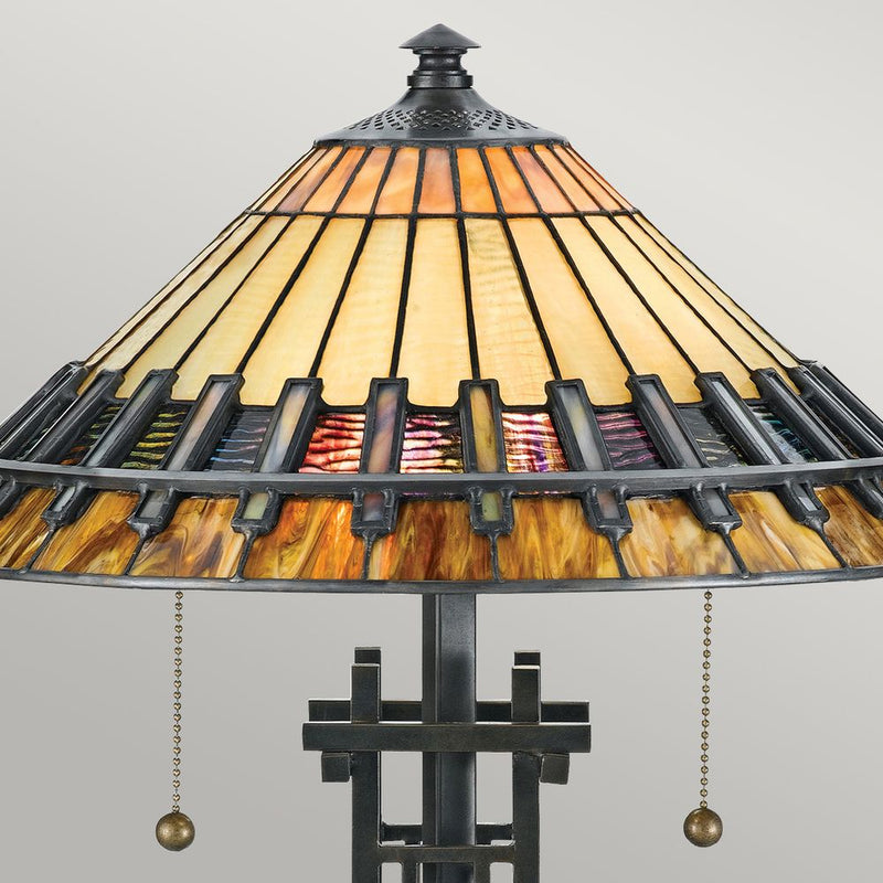 Table lamp Quoizel (QZ-CHASTAIN-TL) Chastain tiffany glass, steel E27 2 bulbs