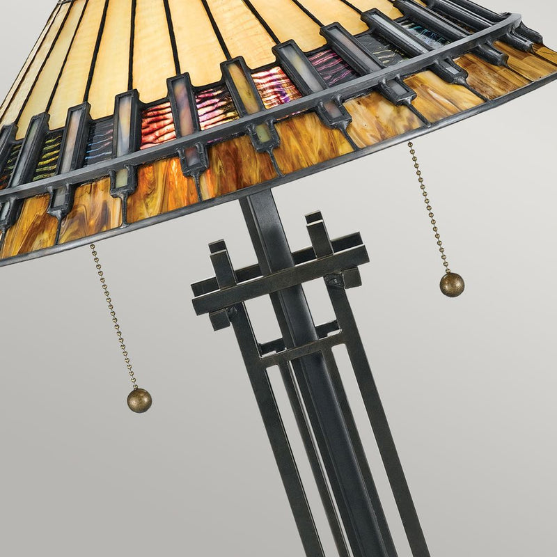 Table lamp Quoizel (QZ-CHASTAIN-TL) Chastain tiffany glass, steel E27 2 bulbs