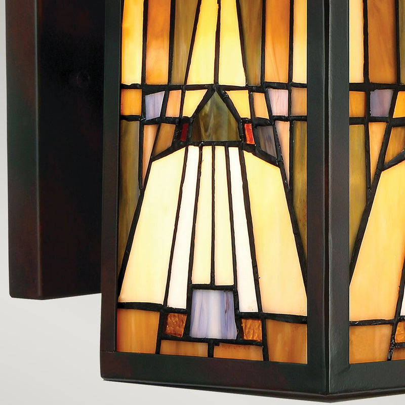 Outdoor wall light Quoizel (QZ-INGLENOOK2-M) Inglenook Outdoor tiffany glass, metal E27