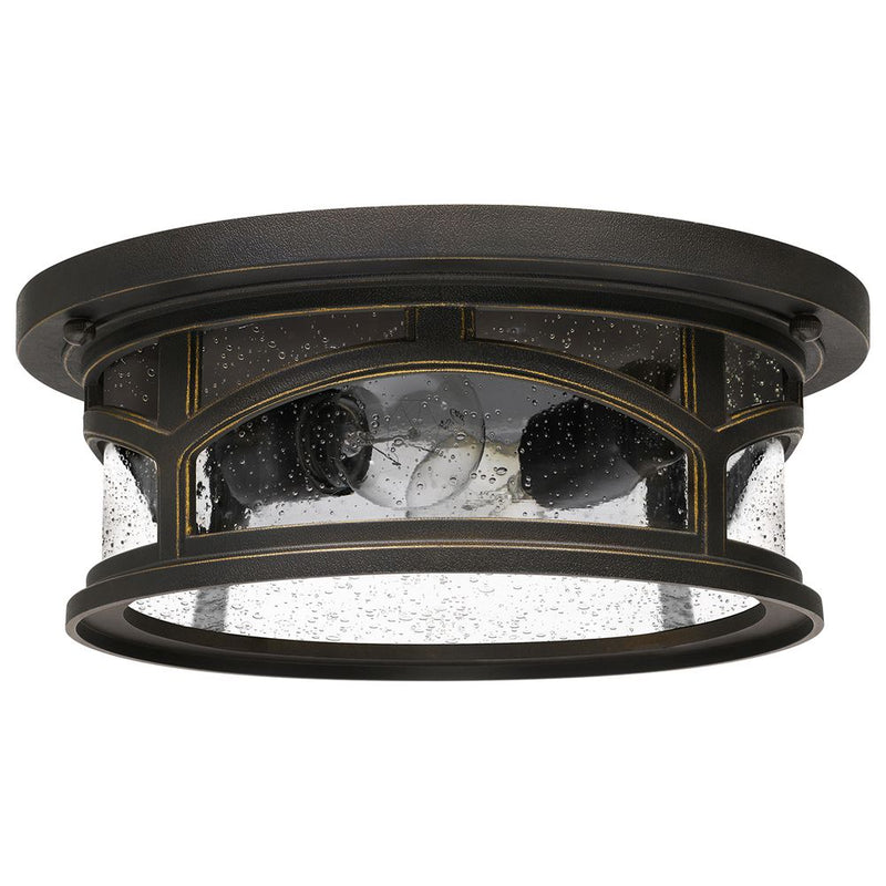 Lámpara de techo para exterior Quoizel (QZ-MARBLEHEAD-F) Marblehead acero suave, vidrio semillado E27 2 bombillas