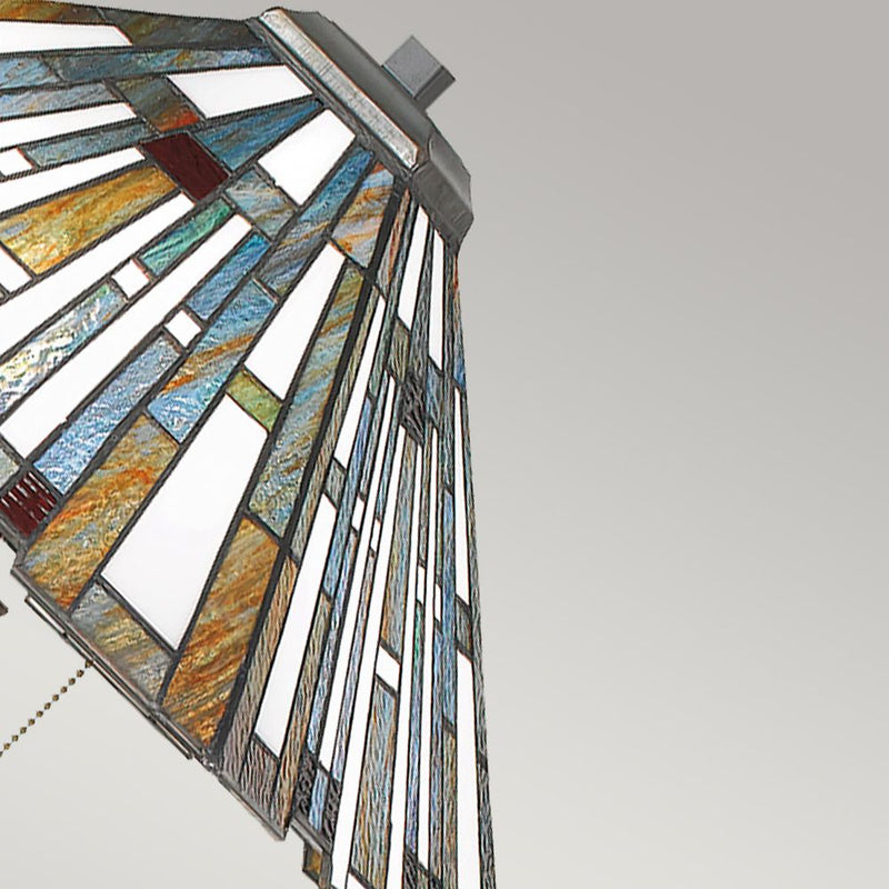 Floor lamp Quoizel (QZ-MAYBECK-FL) Maybeck steel, resin, art glass E27 2 bulbs