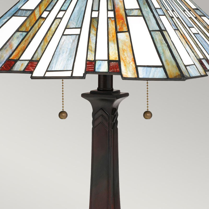 Table lamp Quoizel (QZ-MAYBECK-TL) Maybeck steel, resin, art glass E27 2 bulbs