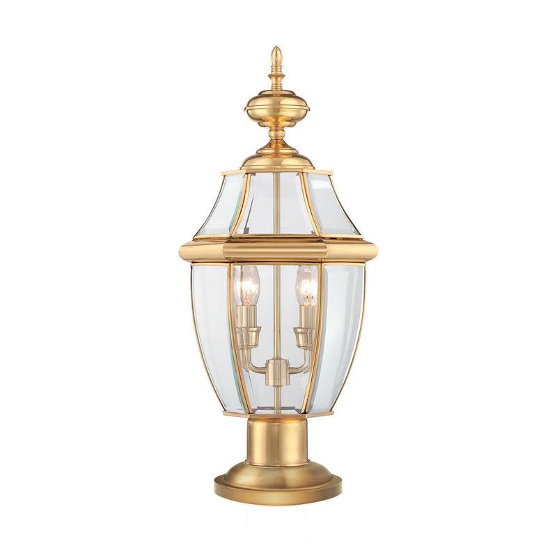 Outdoor table lamp Quoizel (QZ-NEWBURY3-L-PB) Newbury solid brass, bevelled glass E14 2 bulbs