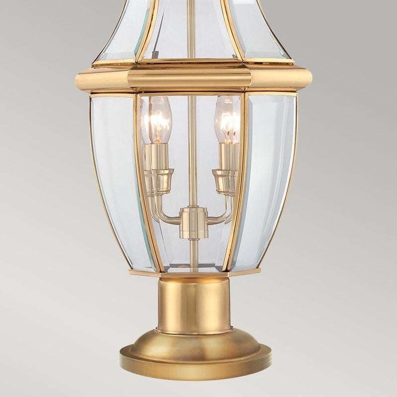Outdoor table lamp Quoizel (QZ-NEWBURY3-L-PB) Newbury solid brass, bevelled glass E14 2 bulbs