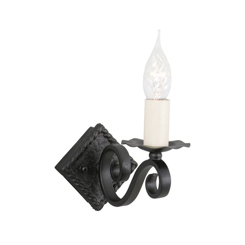 Wall sconce Elstead Lighting (RY1A-BLACK) Rectory wrought iron E14
